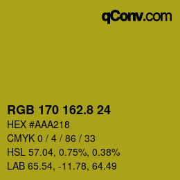 カラーコード: RGB 170 162.8 24 | qconv.com