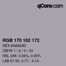 Color code: RGB 170 162 172 | qconv.com
