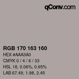 Color code: RGB 170 163 160 | qconv.com