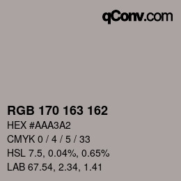 Color code: RGB 170 163 162 | qconv.com