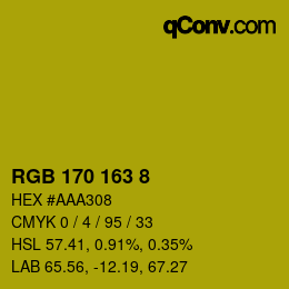 カラーコード: RGB 170 163 8 | qconv.com