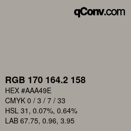 Color code: RGB 170 164.2 158 | qconv.com