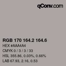 カラーコード: RGB 170 164.2 164.6 | qconv.com