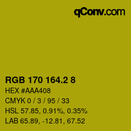 カラーコード: RGB 170 164.2 8 | qconv.com