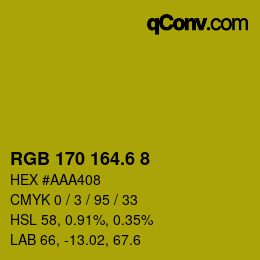 カラーコード: RGB 170 164.6 8 | qconv.com