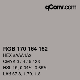 Color code: RGB 170 164 162 | qconv.com