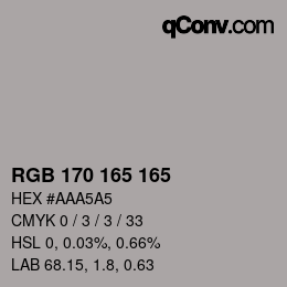 Color code: RGB 170 165 165 | qconv.com