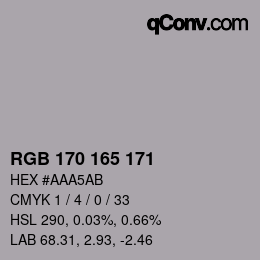 カラーコード: RGB 170 165 171 | qconv.com