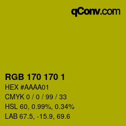 Color code: RGB 170 170 1 | qconv.com
