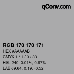 Color code: RGB 170 170 171 | qconv.com