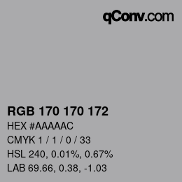 Color code: RGB 170 170 172 | qconv.com