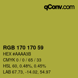 Color code: RGB 170 170 59 | qconv.com