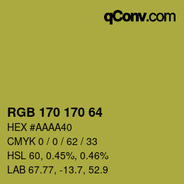 Color code: RGB 170 170 64 | qconv.com