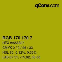 Color code: RGB 170 170 7 | qconv.com