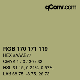 Color code: RGB 170 171 119 | qconv.com