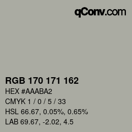 Color code: RGB 170 171 162 | qconv.com