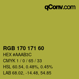 カラーコード: RGB 170 171 60 | qconv.com