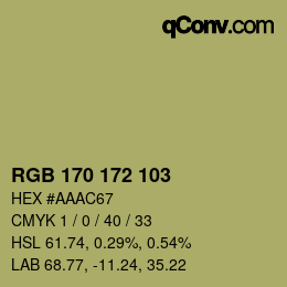 Color code: RGB 170 172 103 | qconv.com