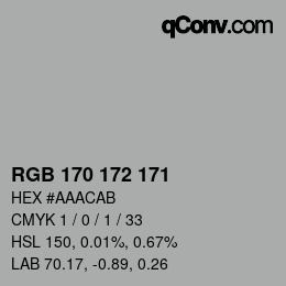 Color code: RGB 170 172 171 | qconv.com