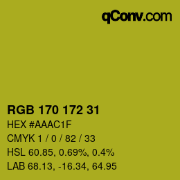 Color code: RGB 170 172 31 | qconv.com