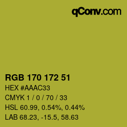 Color code: RGB 170 172 51 | qconv.com