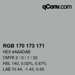 Color code: RGB 170 173 171 | qconv.com