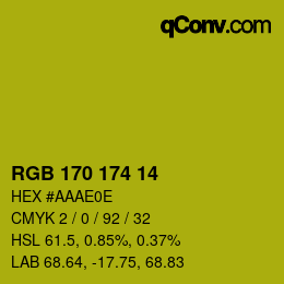 Color code: RGB 170 174 14 | qconv.com