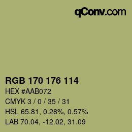 Farbcode: RGB 170 176 114 | qconv.com