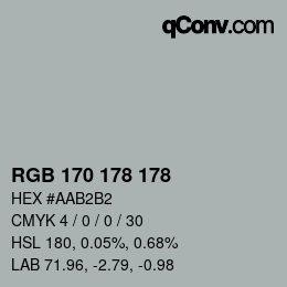 Color code: RGB 170 178 178 | qconv.com