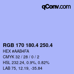カラーコード: RGB 170 180.4 250.4 | qconv.com
