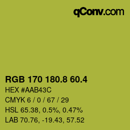 カラーコード: RGB 170 180.8 60.4 | qconv.com