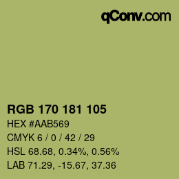 カラーコード: RGB 170 181 105 | qconv.com