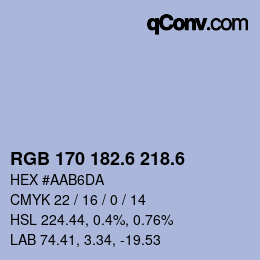 カラーコード: RGB 170 182.6 218.6 | qconv.com