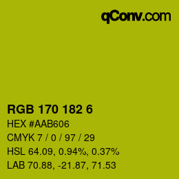 Color code: RGB 170 182 6 | qconv.com