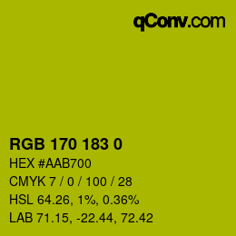 Color code: RGB 170 183 0 | qconv.com