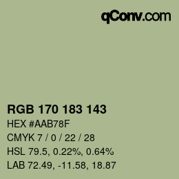 Farbcode: RGB 170 183 143 | qconv.com