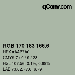 颜色代码: RGB 170 183 166.6 | qconv.com