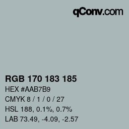 Code couleur: RGB 170 183 185 | qconv.com