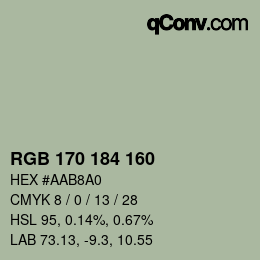 Color code: RGB 170 184 160 | qconv.com