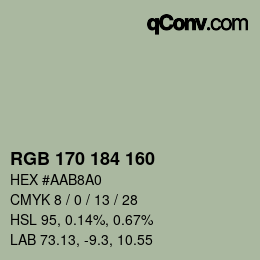 Color code: RGB 170 184 160 | qconv.com