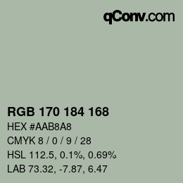Código de color: RGB 170 184 168 | qconv.com