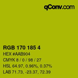 Color code: RGB 170 185 4 | qconv.com