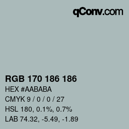 Color code: RGB 170 186 186 | qconv.com