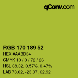 颜色代码: RGB 170 189 52 | qconv.com