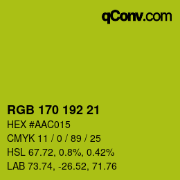 Color code: RGB 170 192 21 | qconv.com