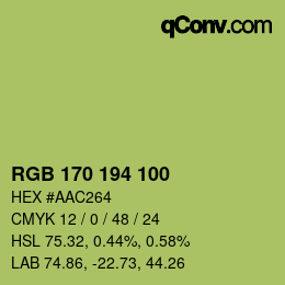 颜色代码: RGB 170 194 100 | qconv.com