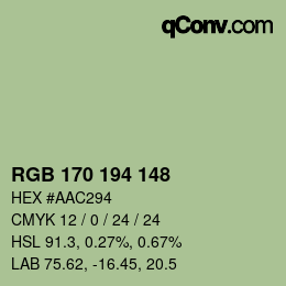 Código de color: RGB 170 194 148 | qconv.com
