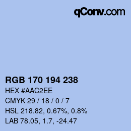 Color code: RGB 170 194 238 | qconv.com
