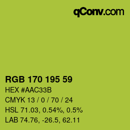 カラーコード: RGB 170 195 59 | qconv.com