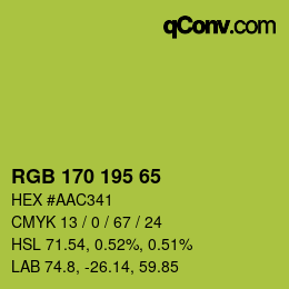 カラーコード: RGB 170 195 65 | qconv.com
